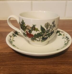 Portmeirion "The Holly & Ivy" Tea Cup And Saucer